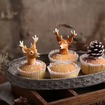 Vianočné séria séria los jeleň hlavu suché Perth cukru silikónové formy tortu pečenie DIY Čokoláda Formy WMJ-875