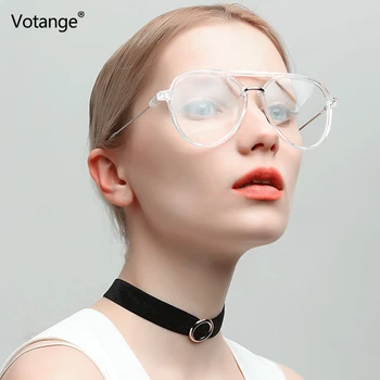 Vintage Retro transparentné obyčajný okuliare, rám žena nadrozmerné okuliare jasný objektív ženy muži okuliare počítač okuliare E033