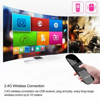 Wechip W1 2.4 G Vzduchu Myši Bezdrôtové Klávesnice, Diaľkové Ovládanie Infračervené Diaľkové Vzdelávanie 6-Os Pohybu, Zmysel pre Android Smart TV TV