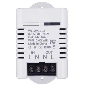 WSFS Hot 2.4 G Wifi Smart Switch Relé 16A Tuya Inteligentný Život App Bezdrôtové Diaľkové Ovládanie Práce s Alexa Ifttt Google Domov Mini