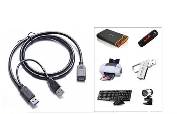 Y typ kábla dva USB 3.0 A Samec na USB Female na externý Pevný Disk s možnosťou napájací kábel, 50 cm 100 cm