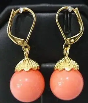 Šperky Á Pink Coral Korálky Visieť Spona Háčik Náušnice
