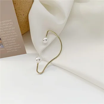 Žiadne Ucho Diery Jednoduché Simulované-perly Ucho Manžeta pre Ženy Vintage Víla Vyhlásenie Náušnice